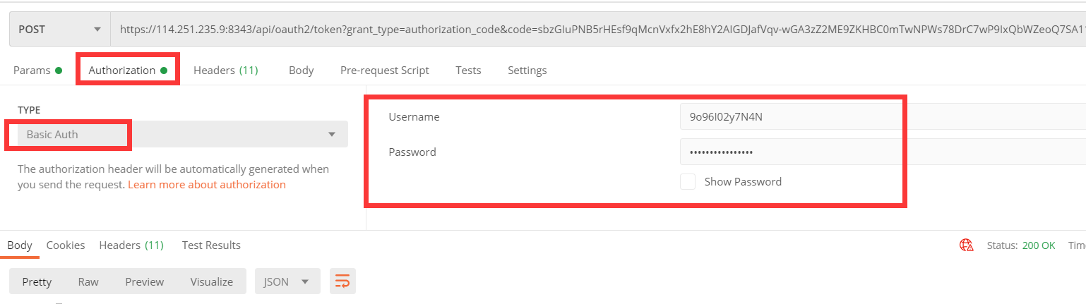 获取token接口的authorization
